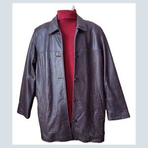 Vintage Marc New York Brown Leather Jacket Women's Size Medium FITS LARGE